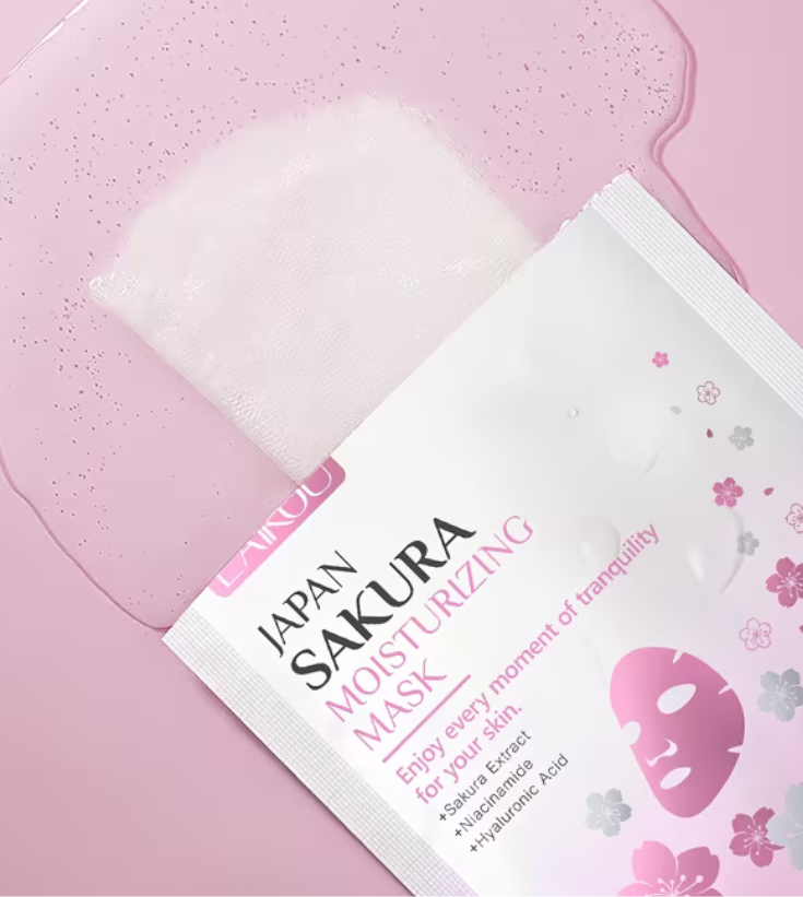 Japānas sakuras mitrinošā auduma maska